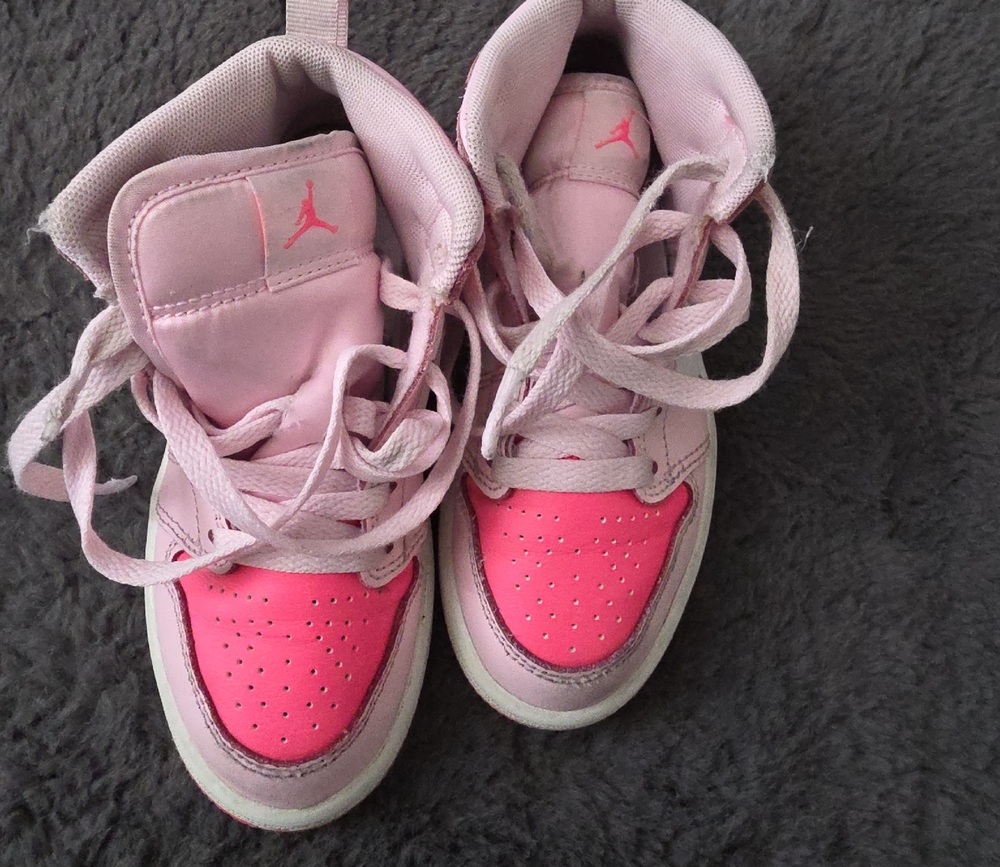 Jordan Kids Pink and Hot Pink High-Top Sneakers